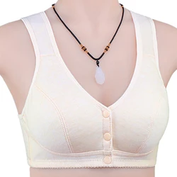 Soft Cotton Bra For Women Wire Free Underwear Front Closure Bras Solid Bralette Brassiere With Everyday Comfort