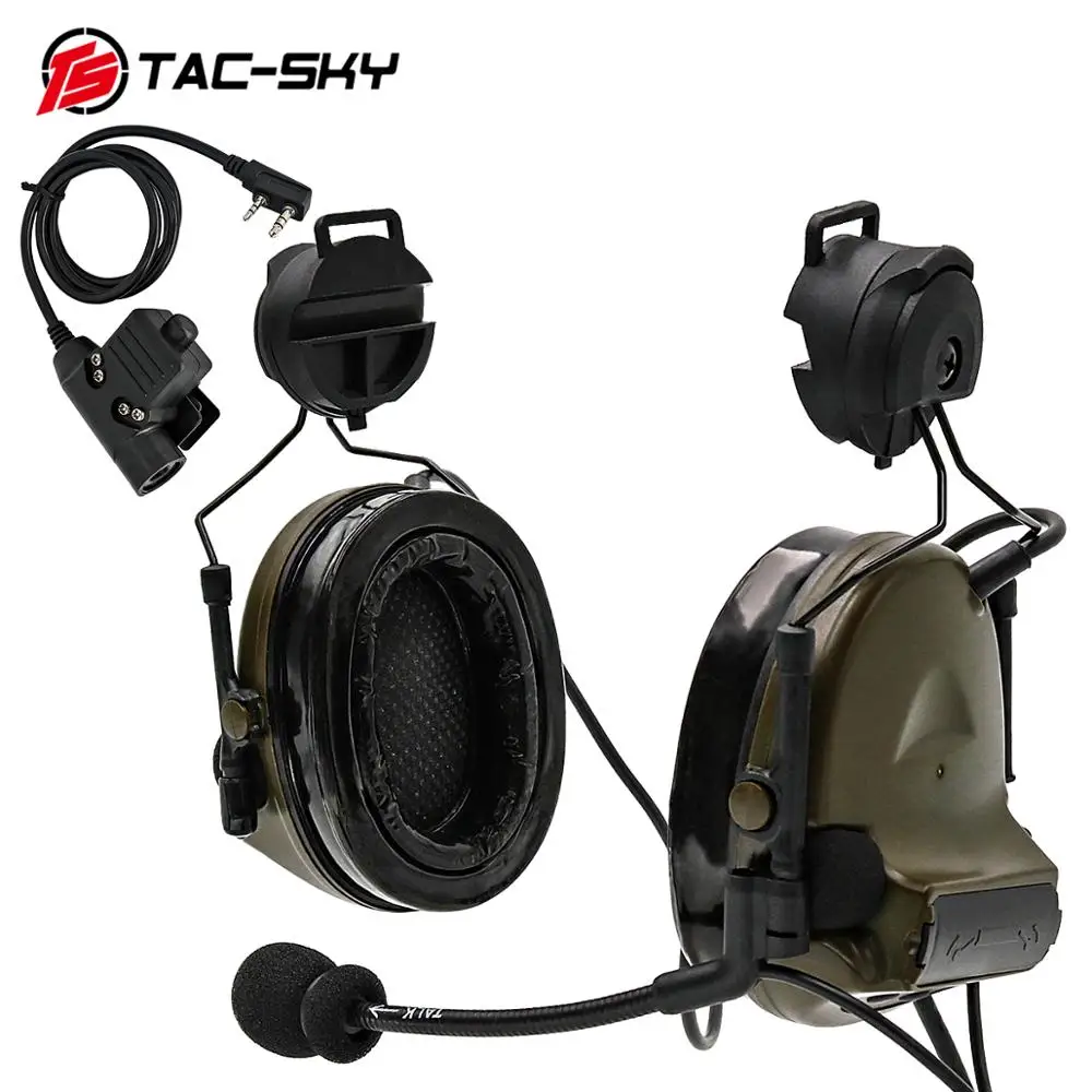 TAC -SKY COMTA COMTA II Helmet Bracket Edition Noise Reduction Military Shooting Tactical Headset And PTT Tactical PTT U94ptt