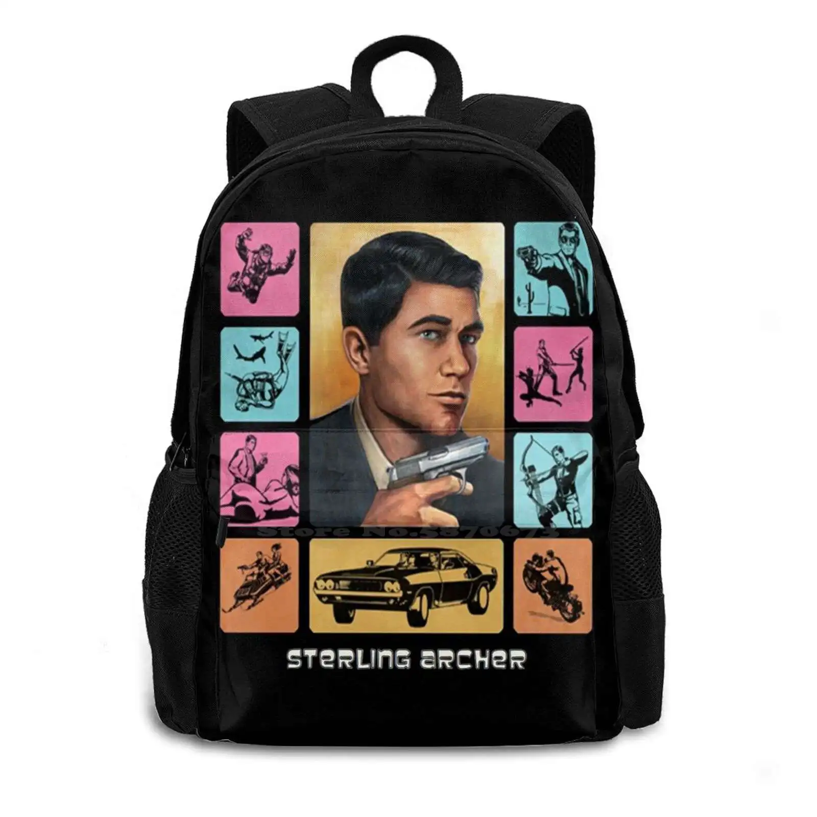 Sterling New Arrivals Unisex Bags Student Bag Backpack Sterling Pam Carol Krieger Mallory Vice Cult Movie Cartoon Nerd Him