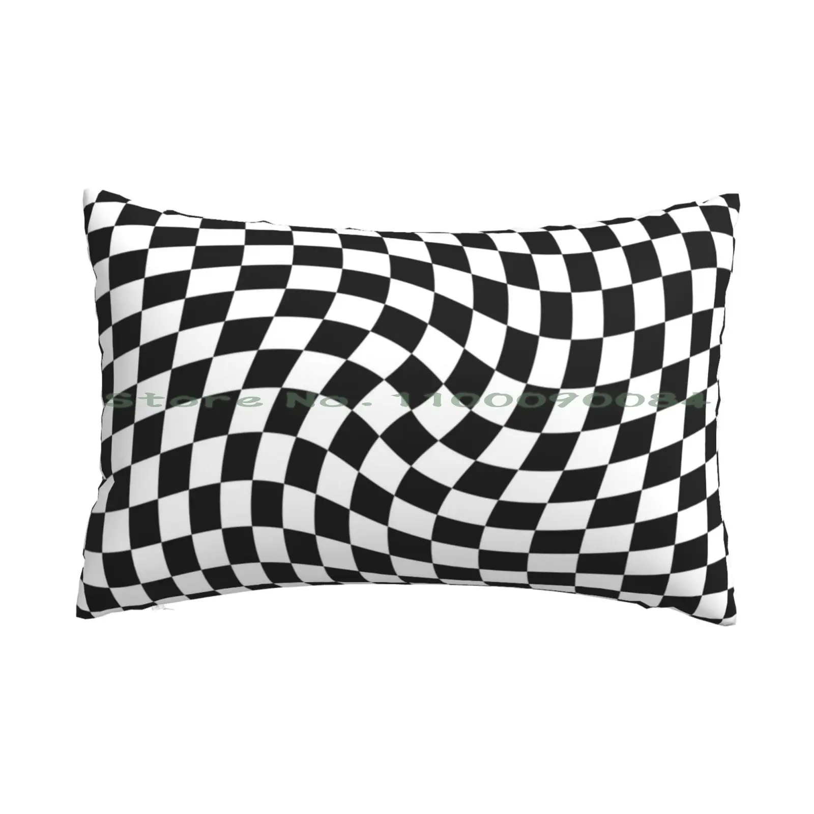 Check Viii-Black Twist Pillow Case 20x30 50*75 Sofa Bedroom Checkerboard Pattern Geometric Retro Vintage Check Pattern Black