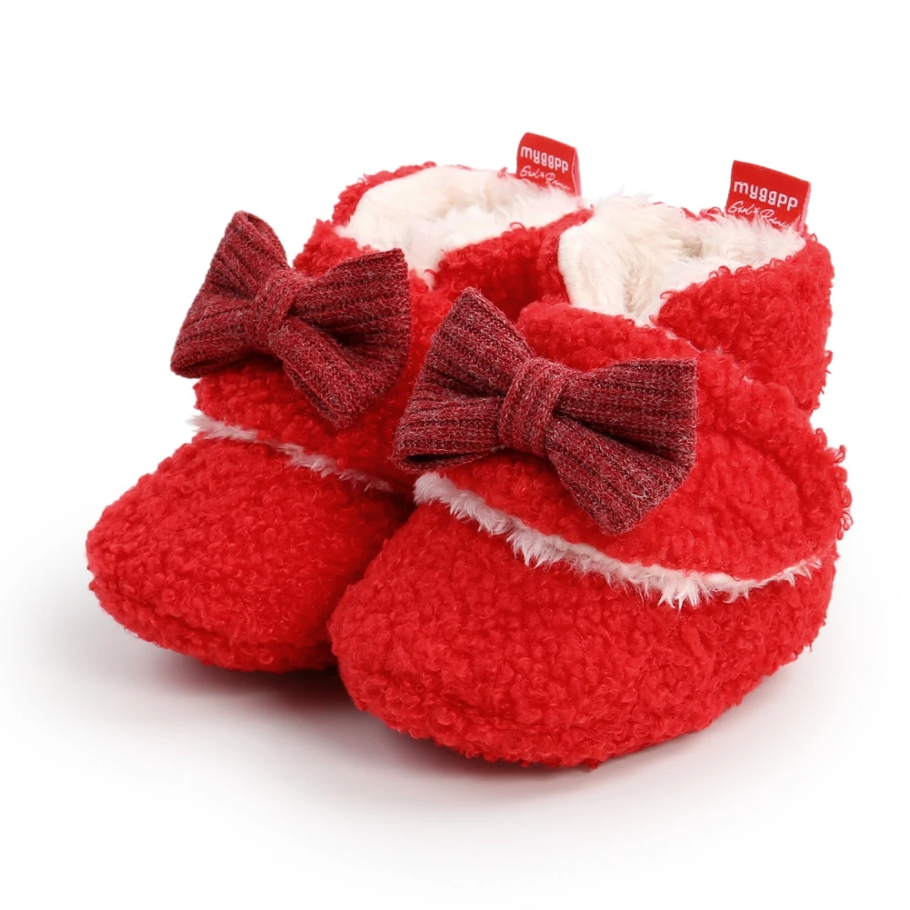 Baywell Winter Warm Crawling Shoes For Toddler Newborn Baby Booties Boy Girl Slippers Prewalker Fur  Flower First Walker 0-18M