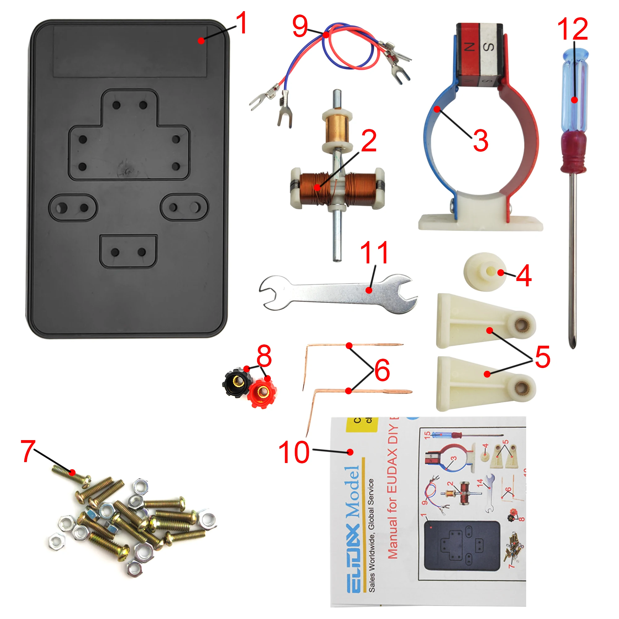 DIY Simple DC Electric Motor Model Assemble Kit for Kids Physics Science Educational Toys