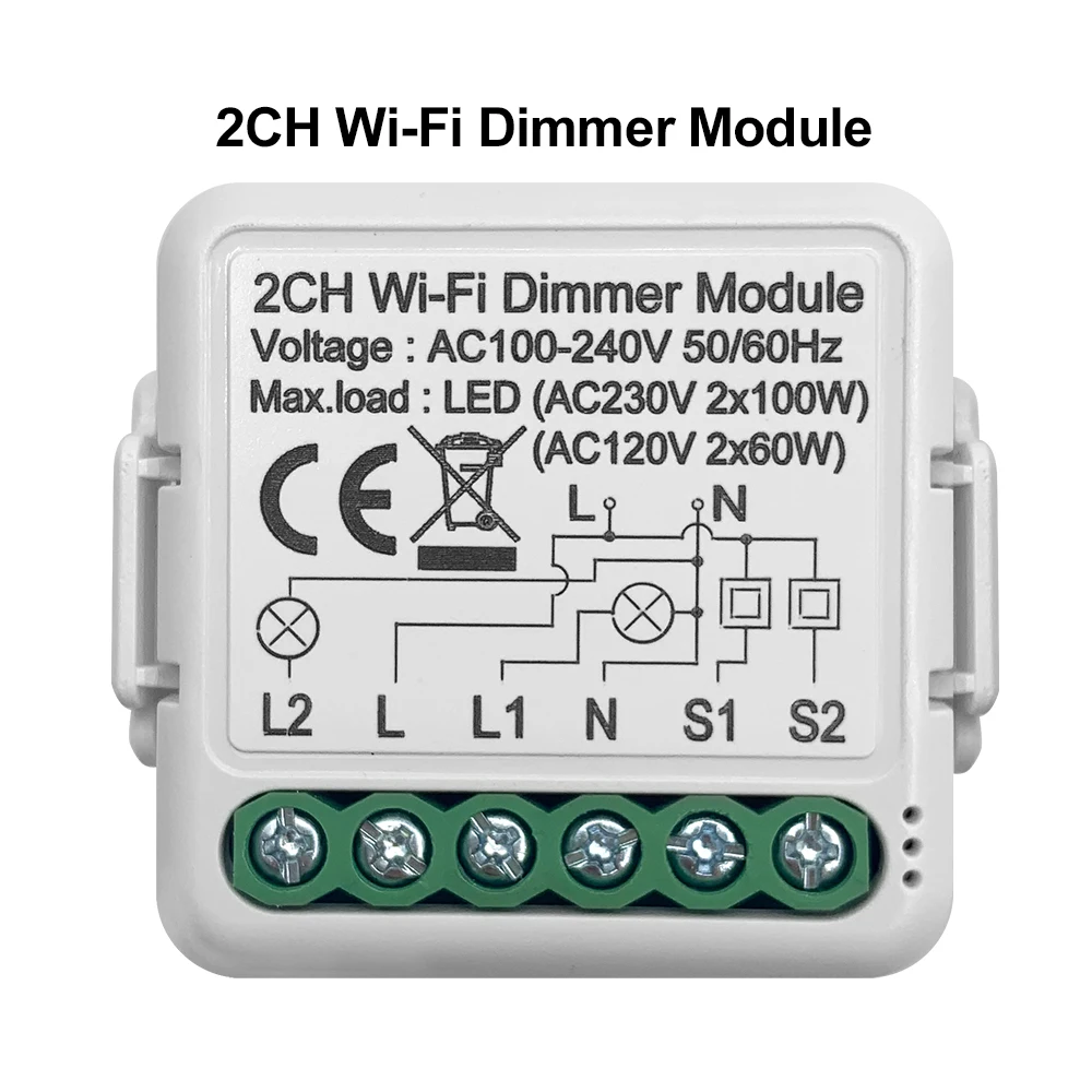 GIRIER Tuya Wifi Smart Dimmer Schalter Modul 10A Unterstützung 2 Weg Steuerung Dimmbare Licht Schalter 1 2 Gang Arbeit mit Alexa Google Hause