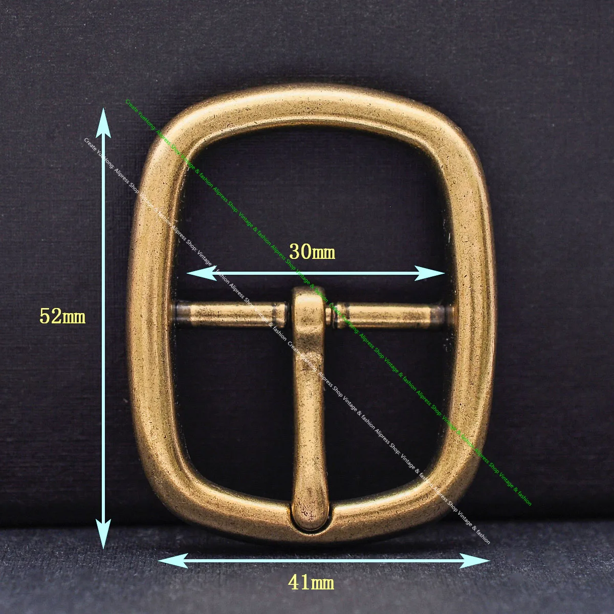 STURDY ANTIQUE BRASS PLATED CLASSIC COWBOY WESTERN HANDMADE LEATHER BELT CENTER BAR BUCKLE REPLACEMENT FIT 30MM