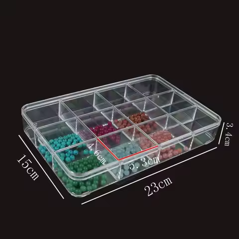 6/12/16/18/24 Grid Jewelry Storage Box Transparent Acrylic Plate Jewelry Display Box Loose Beads Storage Box