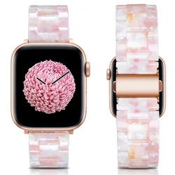 Bracelet for iWatch 9 8 7 SE Apple Watch Band 38mm 40mm 42mm 44mm 41mm 45mm Resin Band Replacement Series 6/5/4/3 Watchband Pink