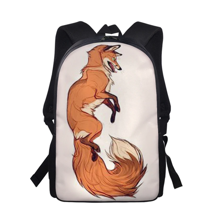 Mochila personalizada para niños y mujeres, mochilas escolares con estampado 3d de zorro de dibujos animados, para adolescentes, niños y niñas