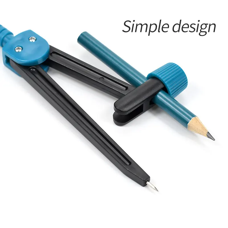 014 Plastic Pencil  Drawing Compass Set Ruler Eraser Sharpener Mathematics Geometry Tool School Supplies Student Stationery