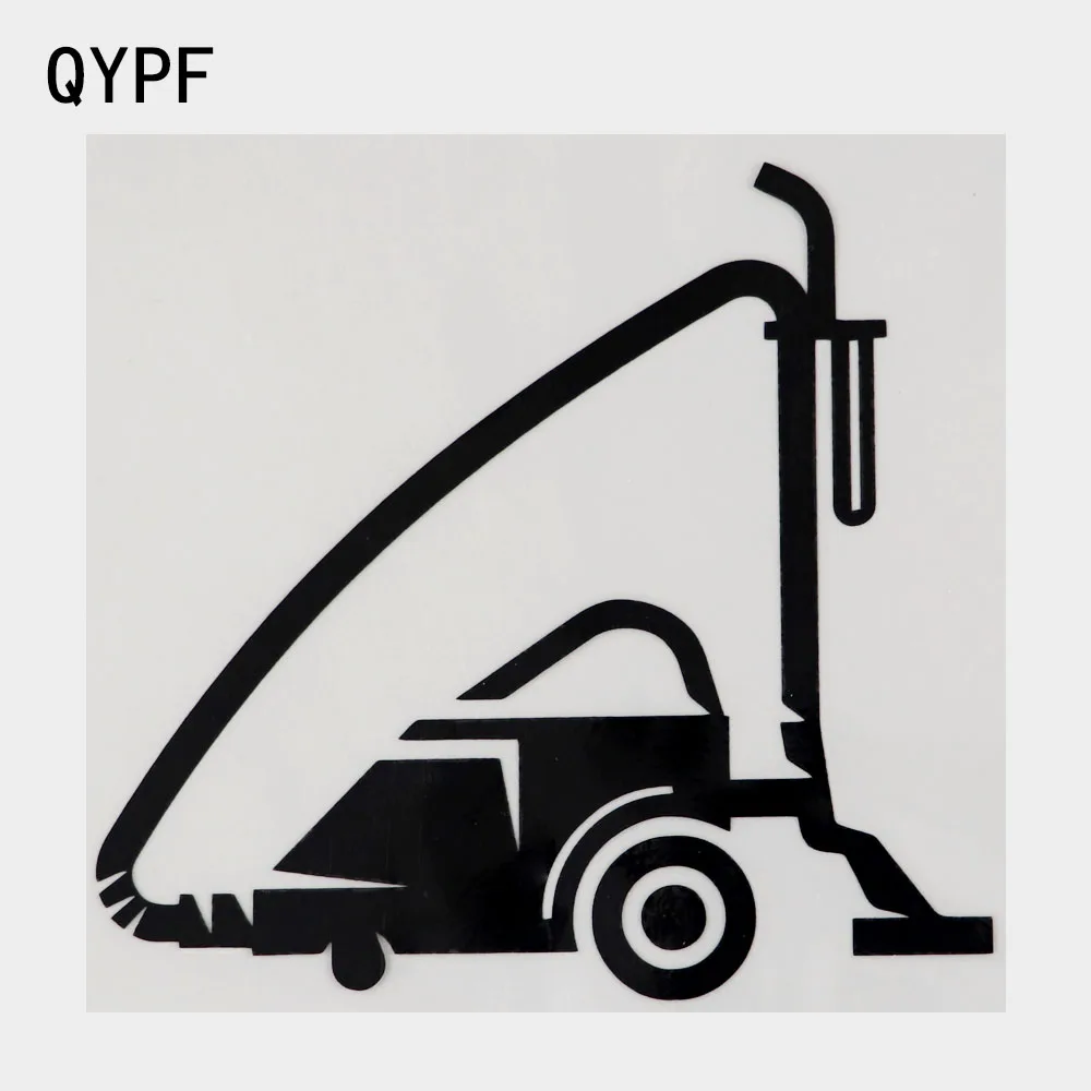 QYPF 13.7CM×12.8CM Vacuum Cleaner Machine Vinyl Decal Car Sticker Black/Silver 2A-0124