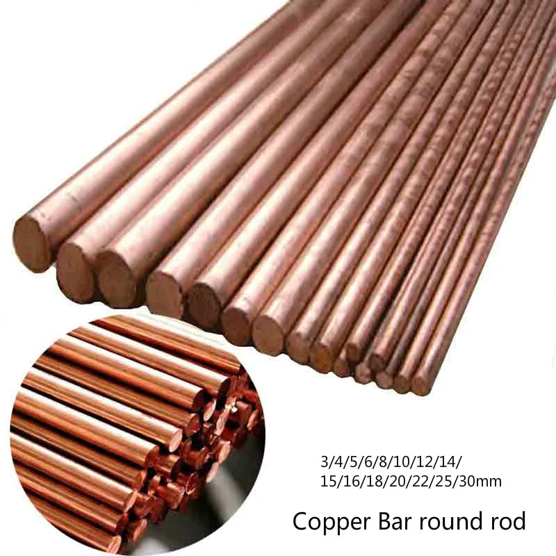 Barra Redonda de Cobre Rod 36 Tamanhos Comprimento 100 mm 10 12 14 15 16 18 20 Barra de Cobre 51 Pcs 22 mm 25 mm 30 mm