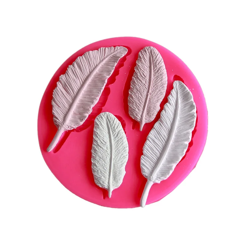 Feather Shape Cake Silicone Fondant Mold Aromatherapy Wax Plaster Molds For Car Pendant Decoration Cake Decorating Tool