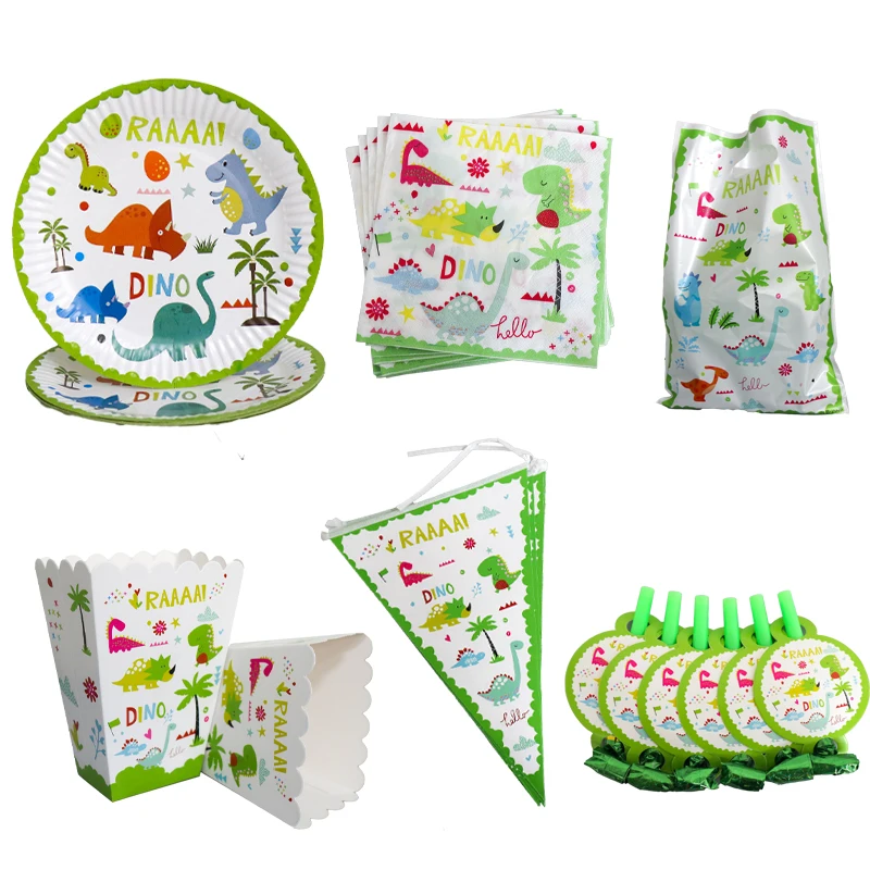 Dinosaur Party Disposable Tableware Birthday Dino Jungle Party Decorations Kids Party Favours Gifts Jungle Party Supplies Boys