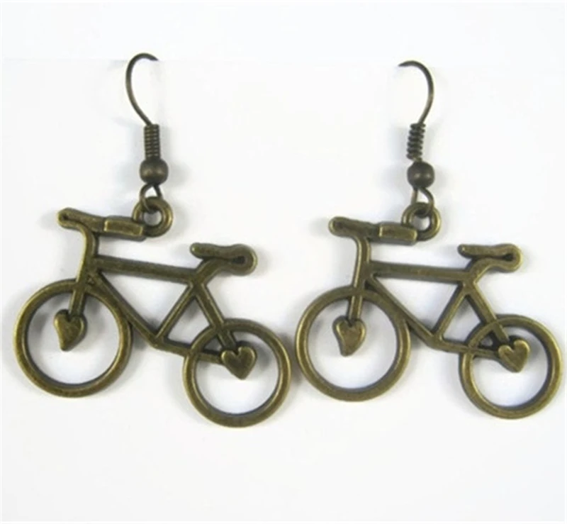 Bicycle Earrings, BRONZE Color, Bike Messenger Earrings, Fixed Gear Earrings, Vintage Bike Earrings