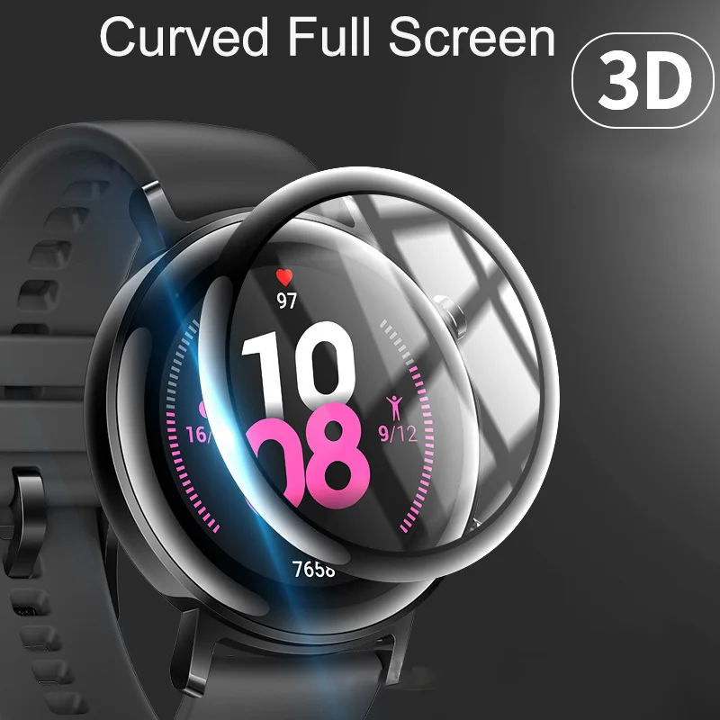 Huawei watch GT 2 용 필름, GT2/GT2E 용 42mm 46mm GT 2e TPU 화면 보호기, 풀 3D 곡선 스크래치 방지 보호 액세서리