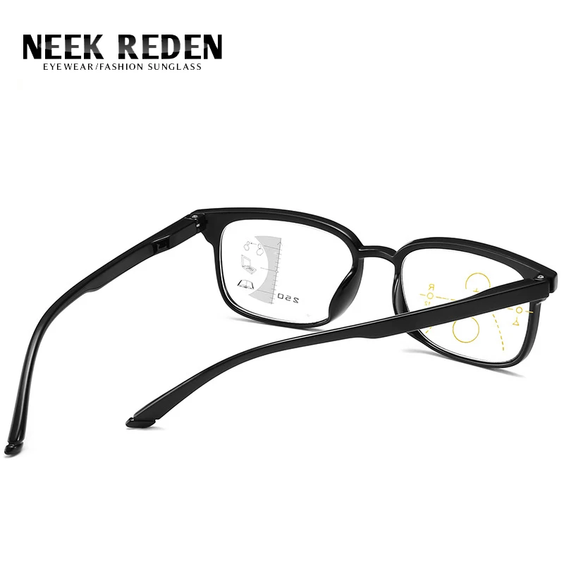 Lunettes de lecture multifocales progressives pour hommes et femmes, lunettes de loupe anti-rayons bleus, lunettes en résine transparente