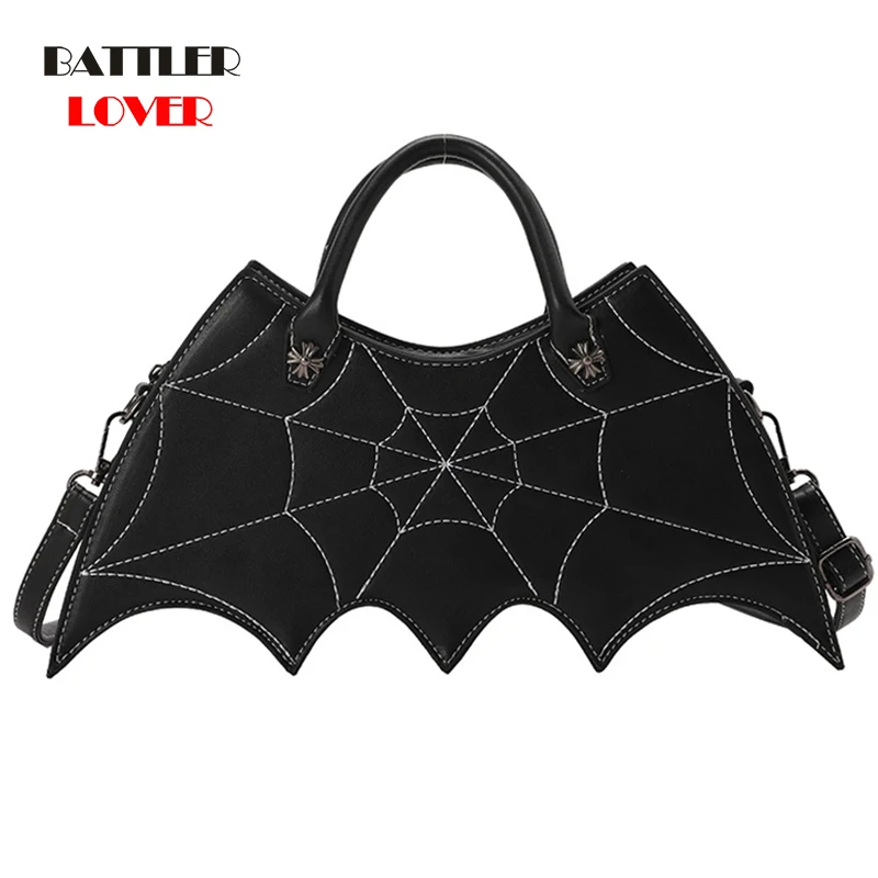 

Brand Spider Web Embroidery Thread Women's Shoulder Bag Luxury Handbag Leather Crossbody Flaps Female Designer Spoof Bat Purses