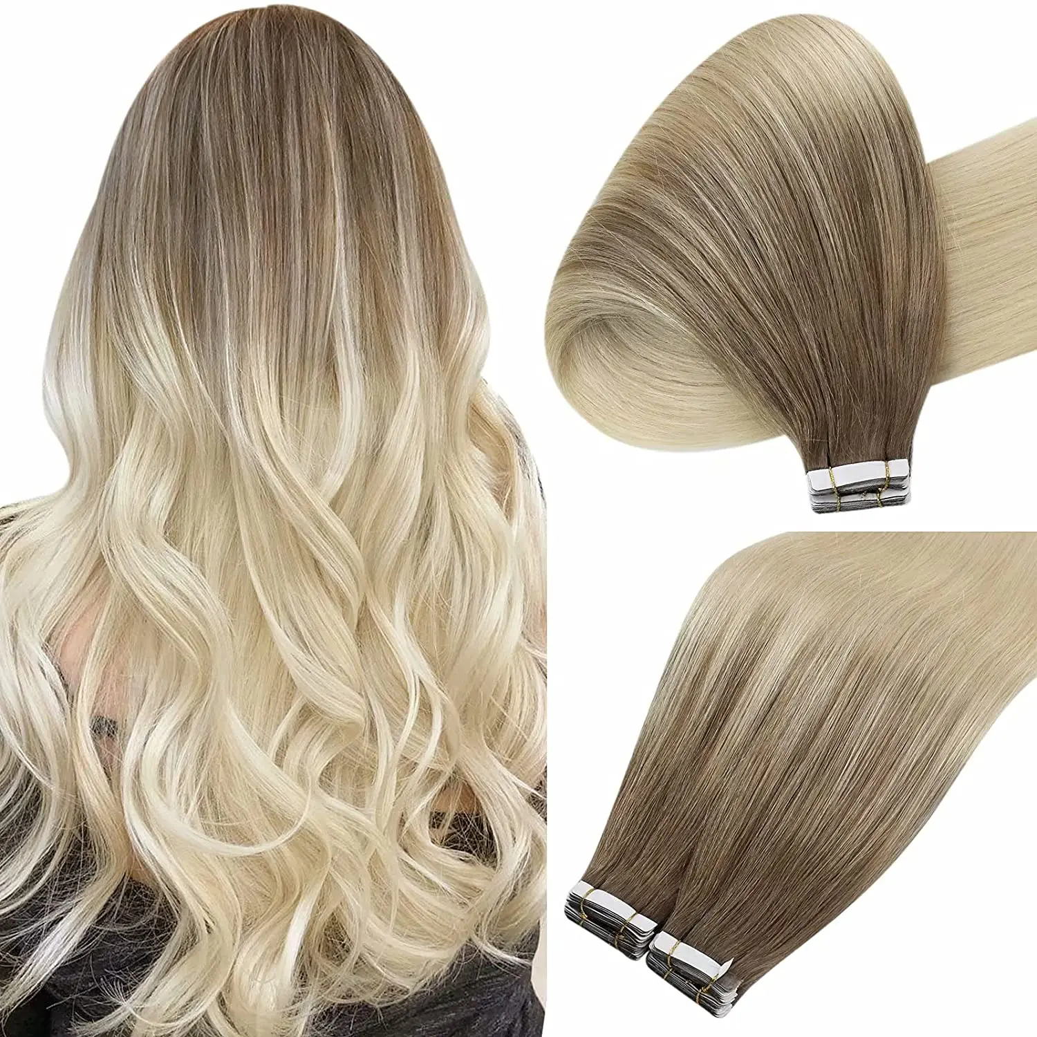 Vesunny Tape In Hair Extensions Silky Straight Haar 100% Echt Menselijk Haar Onzichtbare Zwarte Naadloze Tape In Human Hair Extensions