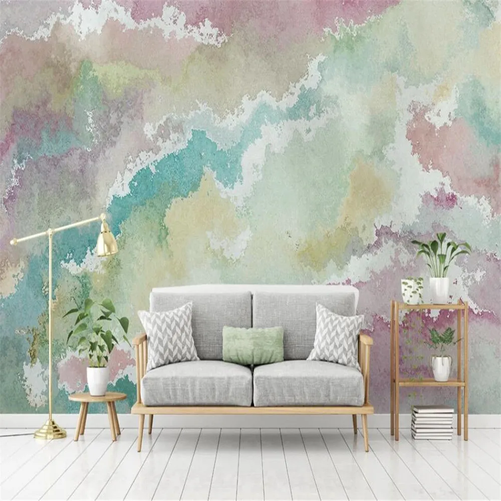 Milofi custom 3D wallpaper mural Nordic abstract beautiful watercolor ripple art background wall living room bedroom decoration