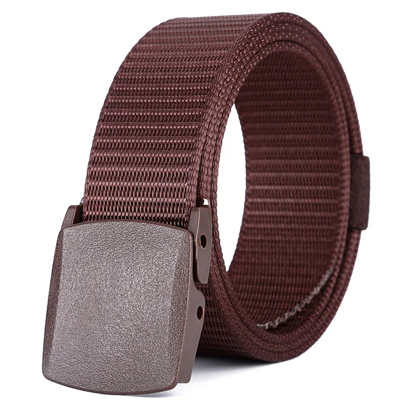 Men Female Belts Military Nylon Adjustable Men\'s Belt Men Outdoor Travel Tactical Waist Belt with Plastic Buckle Women 150cm