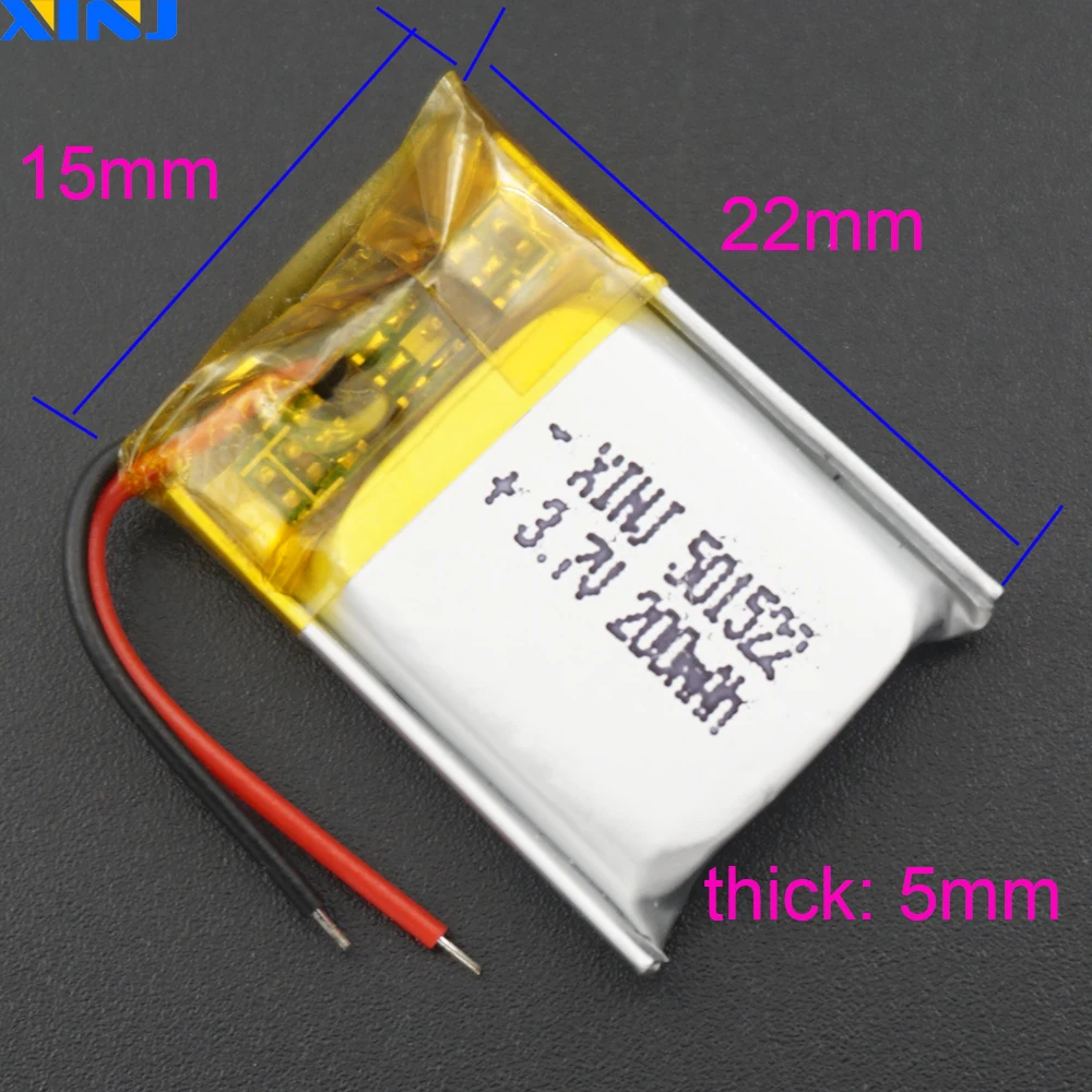 XINJ 5pcs 3.7V 200 mAh 501522 Li-Polymer  Li Lithium Battery Lipo Cell For DIY MP3 MP4 Music Player GPS Sat Nav Car Camera LED