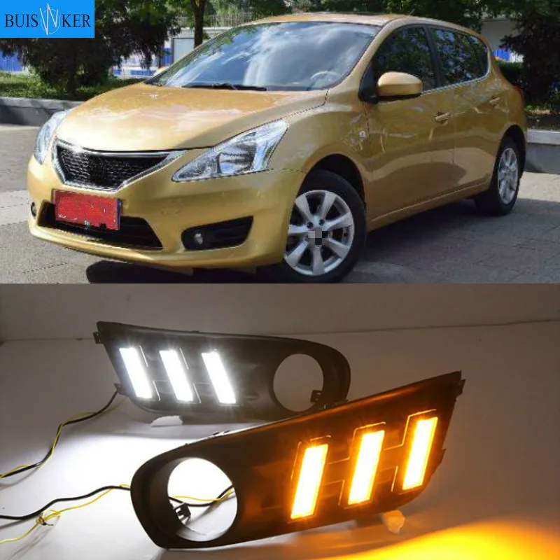 

1 Pair For Nissan Tiida 2011 2012 2013 2014 2015 of 12V Car Auto LED Daytime Running Light Lamp DRL Fog Lamp Cover Fits