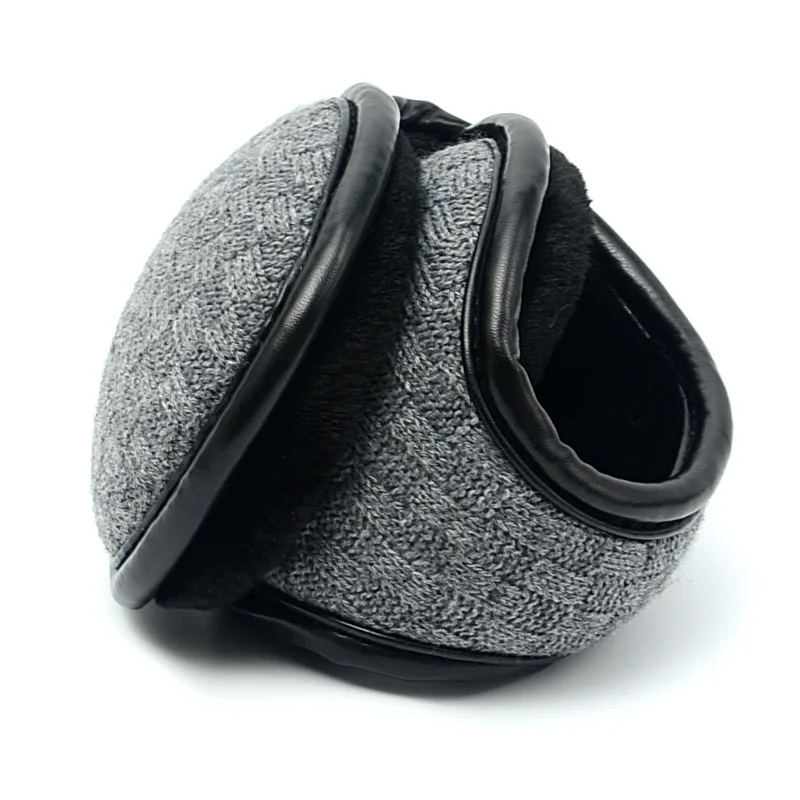 Elegant Adult Men Women Winter Velvet Plaid Keep Stay Warm Earmuffs Knitted Plush Cloth Wrap Cover Ear Muffs Band Warmer Earflap