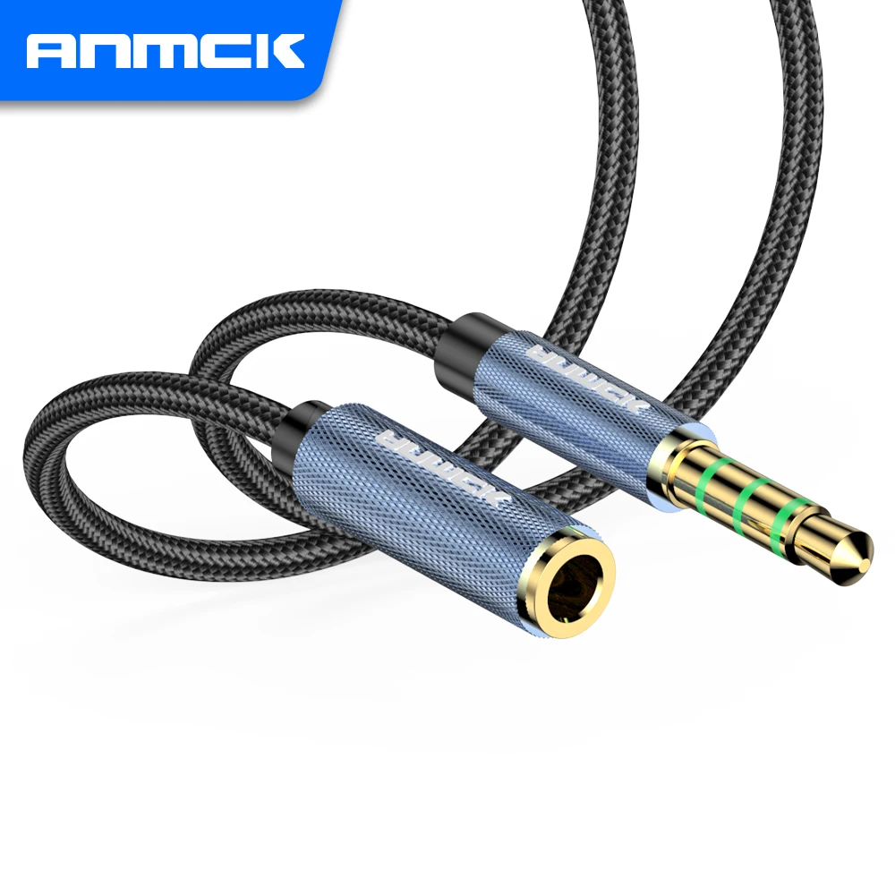 Anmck przewód AUX rozszerzenie Audio przewód Jack 3.5mm kabel męski na żeński do laptopów pulpit samochodowy głośnik kabel głośnikowy 1m 3m 5 m