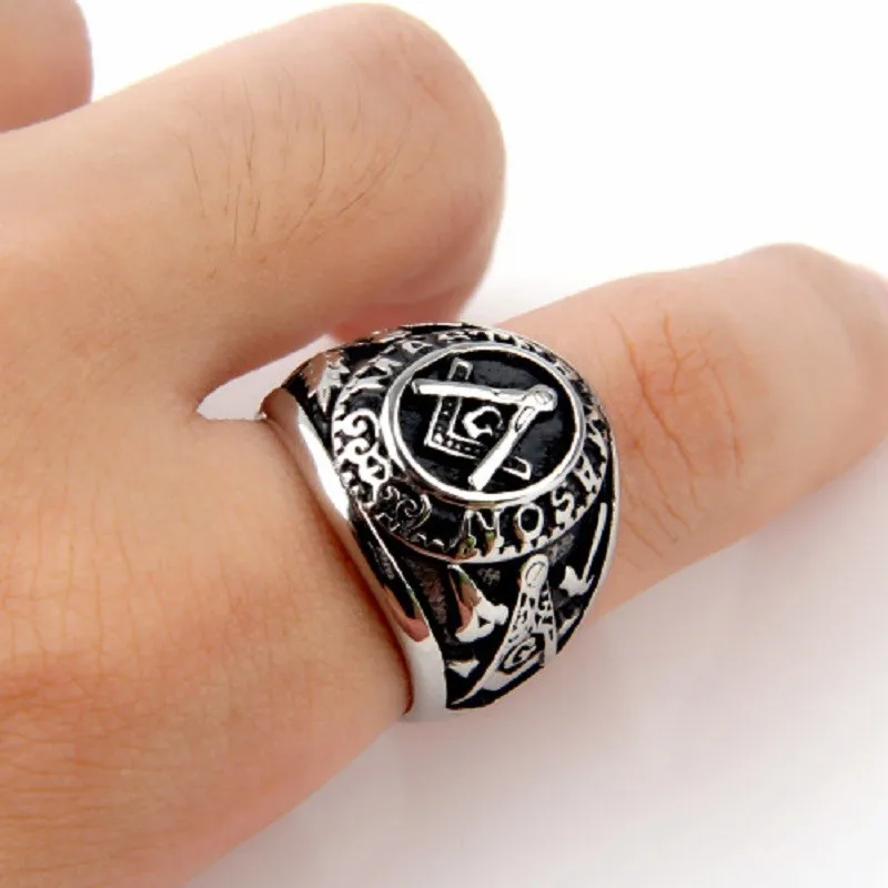 Master Mson Freemason Men's Silver color Ring Free Mason Stainless Steel Masonic Ring