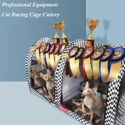Large Pet Cat Cage For Cat Exhibition Foldable Cattery Delivery Room Professional Cat Competition Cage
