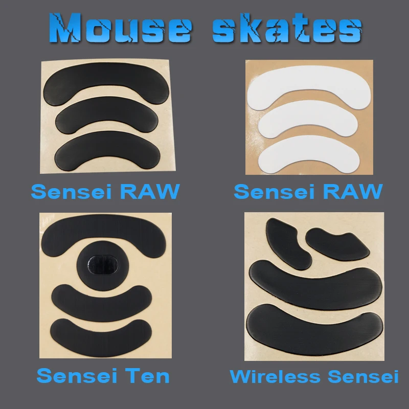 Patins de mouse 3m para steelseries sem fio sensei dez 310 sensei rago óptico v2 xai mana kinzu 0.6mm pés de mouse para jogos substituir