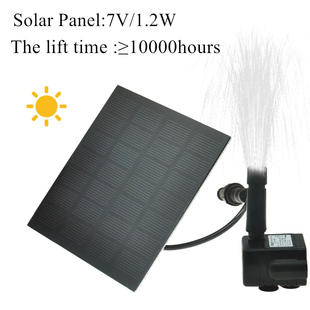 Solar Power Garden Water Pump Outdoor Solar Panel Fountain Floating Garden Decoration Waterfall Fountain Panel Garden Pool 7V