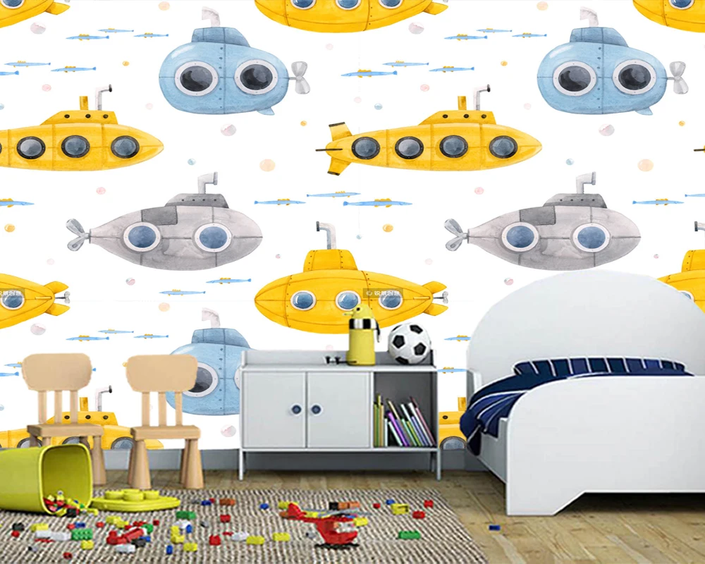 

Custom papel de parede infantil, underwater submarine mural for living room bedroom sofa background decorative wallpaper