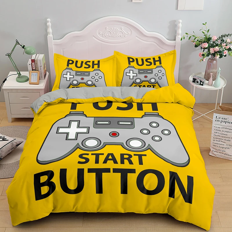 2/3 Pcs Gamer Duvet Cover Set Cartoon Luxury Bedding Sets Gift For Kids Boys Girls Game King Quilt Comforter Covers Bedlinen