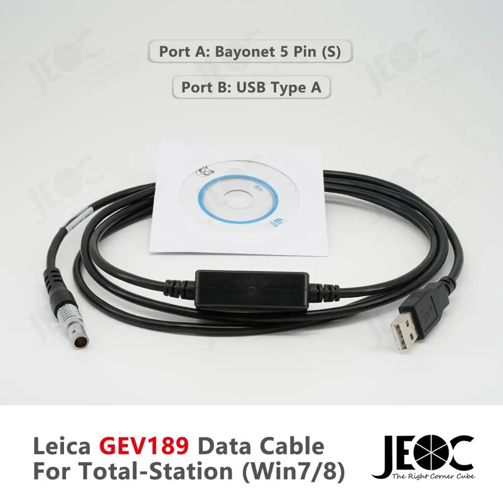 

JEOC GEV189 Data Cable for Leica Total-station, win7/8, 734700