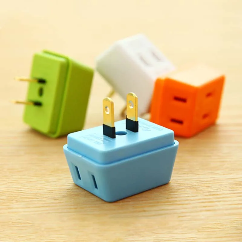 Power Strip Triple Plug Travel Adapter Splitter 1PC Random Color Power Outlet Charging Plug Portable Power Outlet Wall Plug