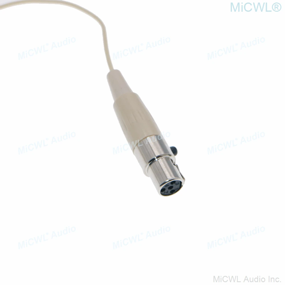 Beige ผิวสี Clip-On Lavalier ไมโครโฟนสําหรับ Shure TA4F Mini XLR 4Pin ไร้สายคุณภาพดีไมโครโฟน