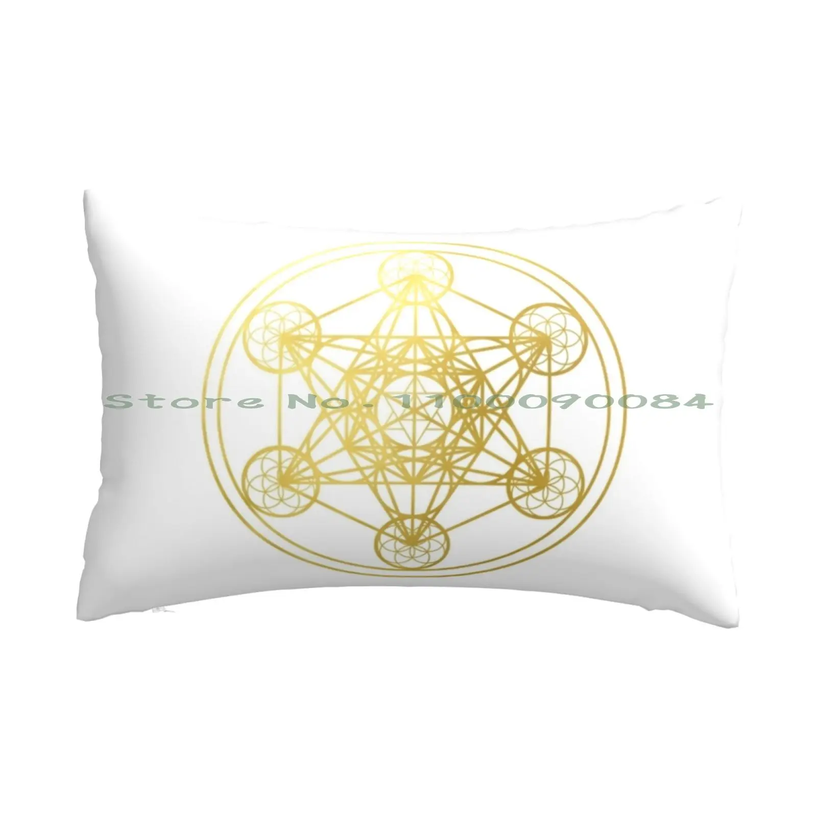 Metatron Cube Sacred Geometry Mandala Healing Amulet Pillow Case 20x30 50*75 Sofa Bedroom Metatron Cube Sacred Geometry Gold