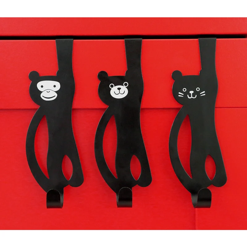 Creative Multifunctional Animal Door-back Hook Coat Hanger Seamless Nail-Free Kitchen Cabinet Metal