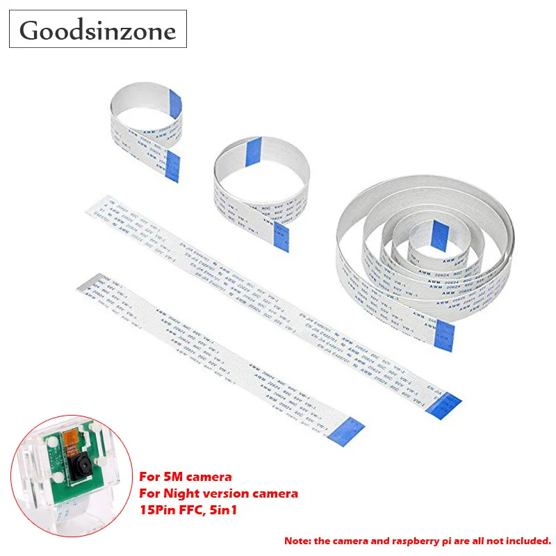 

Комплект кабелей FFC 5 шт./лот Raspberry Pi 4 15Pin, ленточный гибкий Удлинительный кабель 5 в 1 для Raspberry Pi 4 Model B 3B + 3B 2B + 2B +