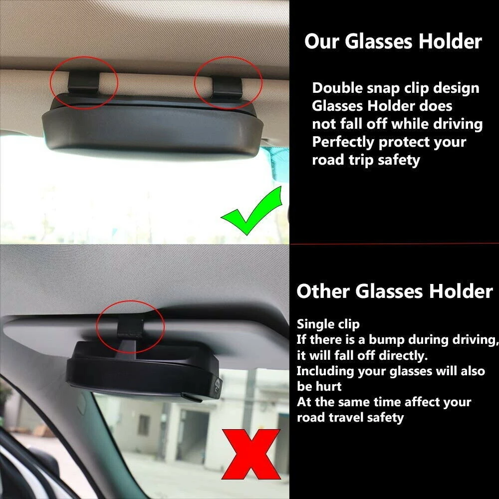 Car Glasses Box Portable Car Sunglasses Holder In The Car Driving Glasses Holder Eyeglass Case Sun Visor Car Lenses Holder