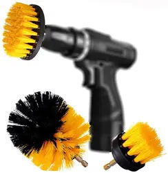 2/3.5/4 Inch Elektrische Scrubber Borstel Boor Borstel Kit Plastic Ronde Cleaning Brush Tool Voor Tapijt Glas Auto Banden Nylon Borstels