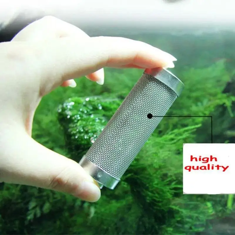 12/16mm Aquarium Fish Tank Filter Stainless Steel Mesh Intake Guard Shrimp Nets Special Cylinder Strainer Aquarium Accessories