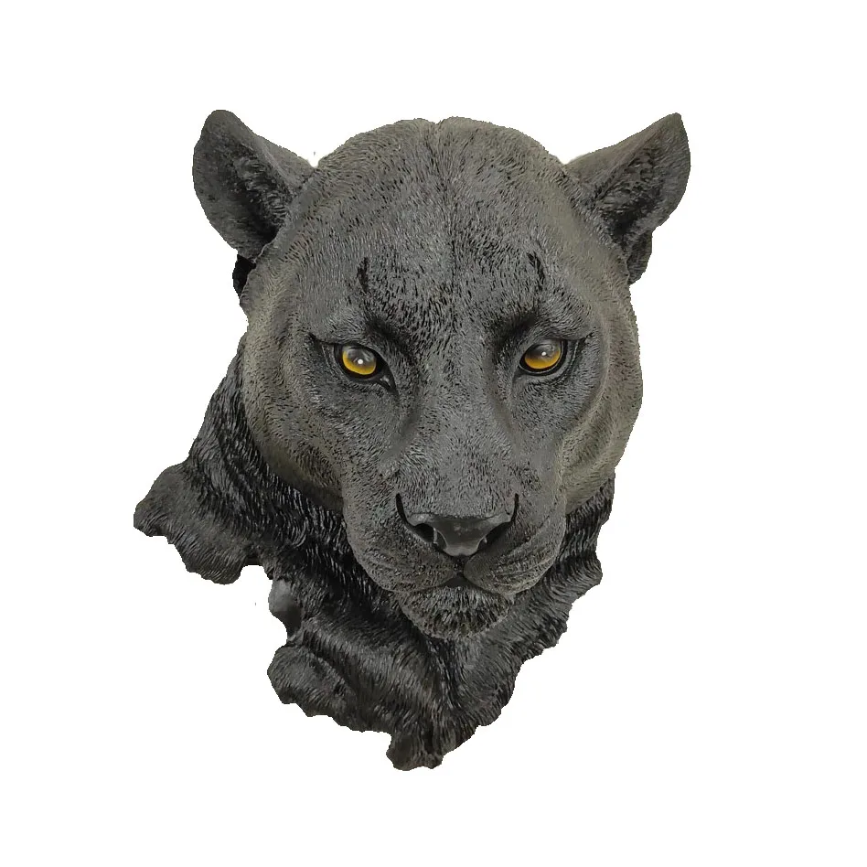 New Resin Simulation Animal Figurines Wall Wolf Head Status Lion Figure Decor Bar Mural Sculptures Ornaments Home Accessories