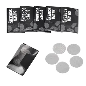 100 قطعة من الفولاذ المقاوم للصدأ شاشات الأنابيب الذهبية مرشحات المياه والتبغ الفضية 20 مم سماكة اكسسوارات التدخين متعددة الوظائف أعلى 8 مبيعات لتبغ الغليون - رقم 5