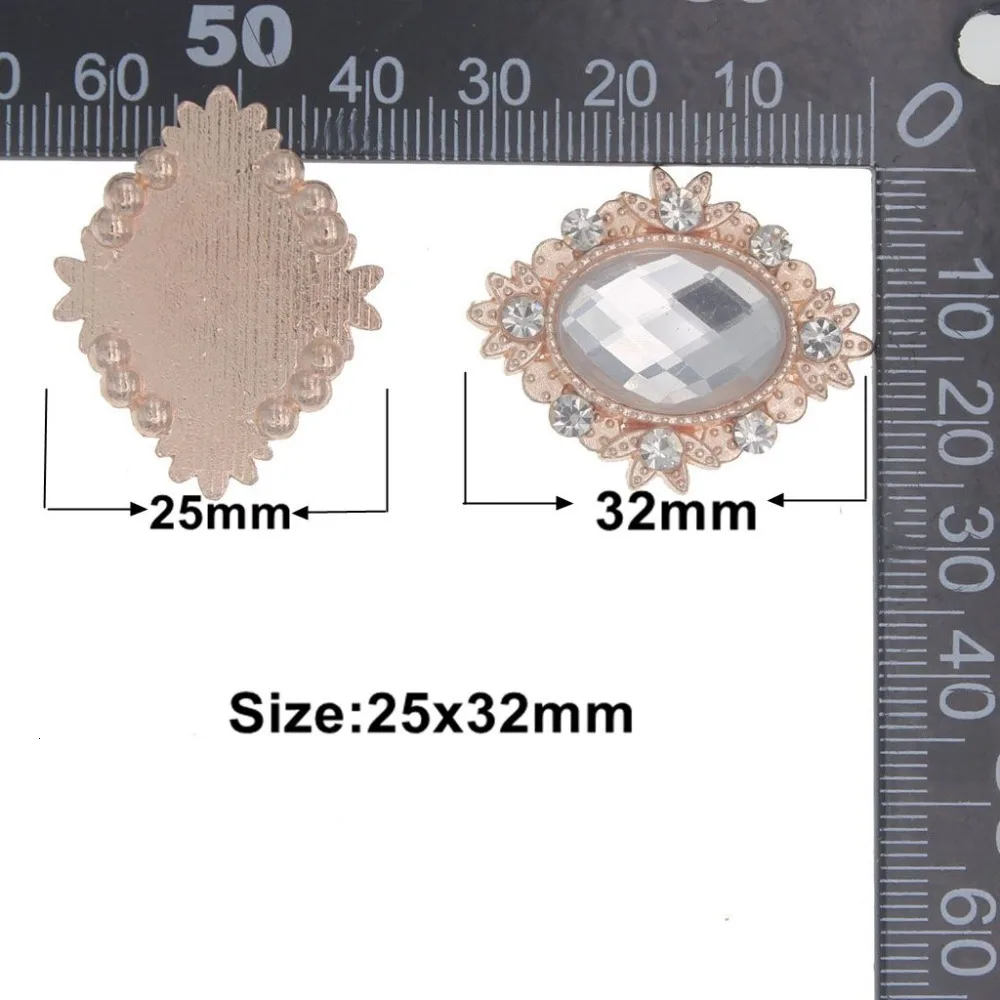 SKYE CIEL Fashion Hot 10Pcs 25*32MM Acrylic Alloy Base Settings Diy jewelry Accessories Flat Back Rhinestone Creative Handmade