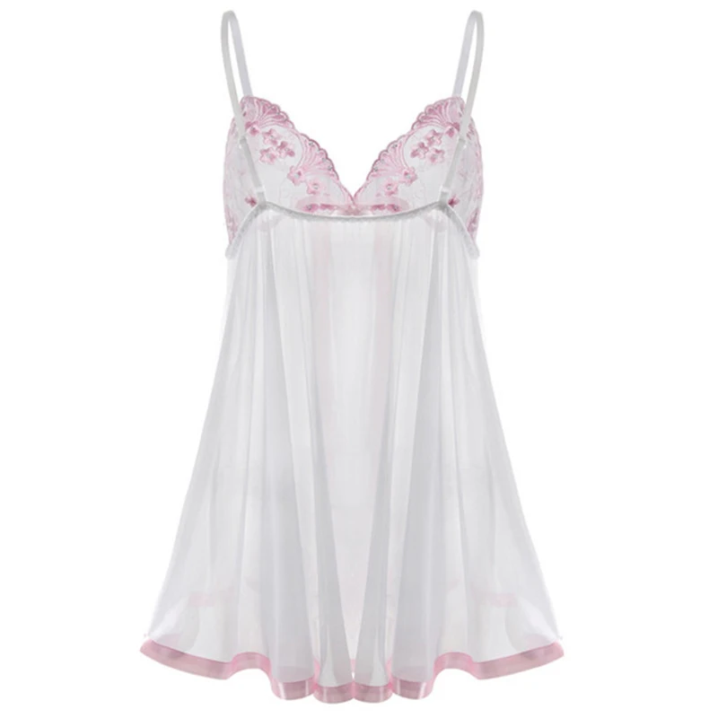 Chemise de nuit grande taille pour femmes, vêtements de nuit chauds, lingerie sexy, fentes en dentelle, nuisette à col en V, vêtements de nuit