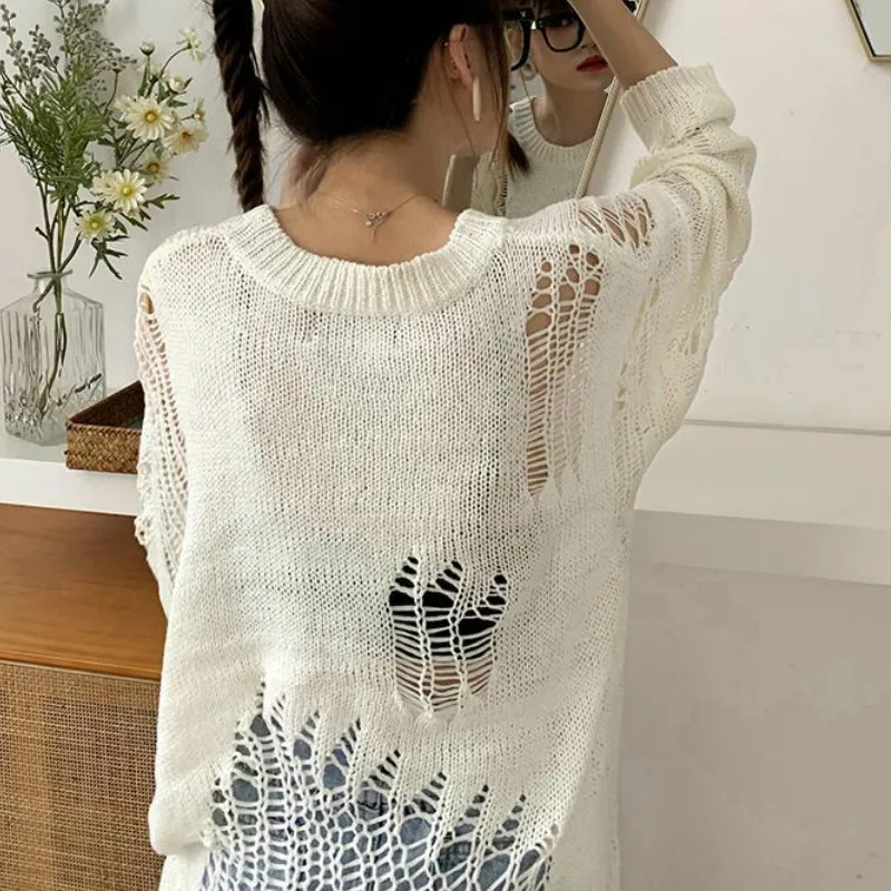 Sweaters Women Loose Casual Fashionable O-Neck Knitting Solid Simple Korean Style Chic Daily Autumn Trendy Long Sleeve Pullovers