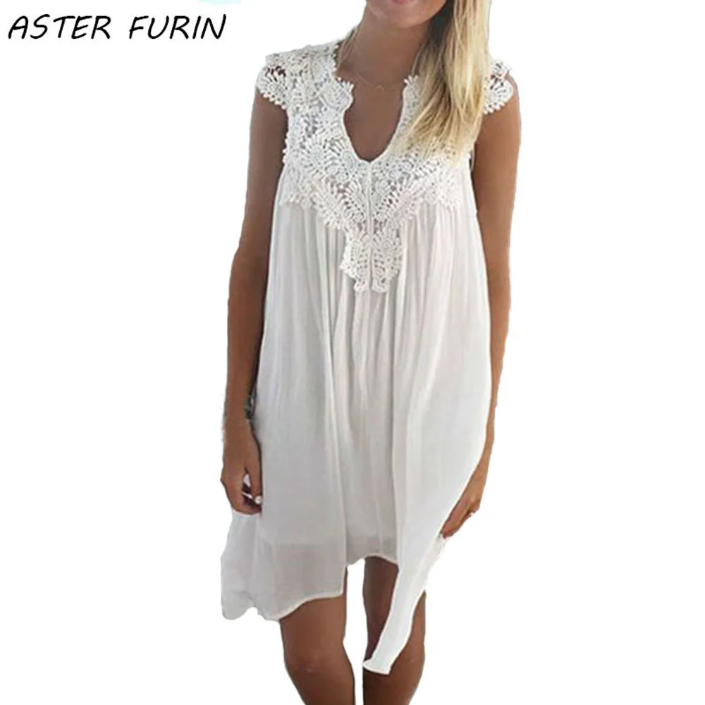 Vestido de gasa transpirable para mujer, ropa de playa, Verano