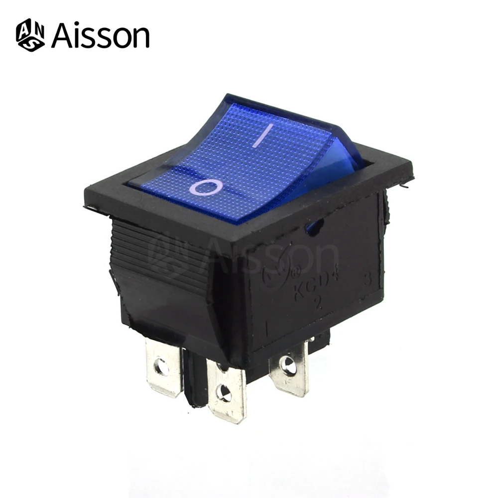 KCD4 4/6Pins Rocker Switch ON-OFF 2 Position Electrical equipment With Light Power Switch Switch cap 16A 250VAC/ 20A 125V