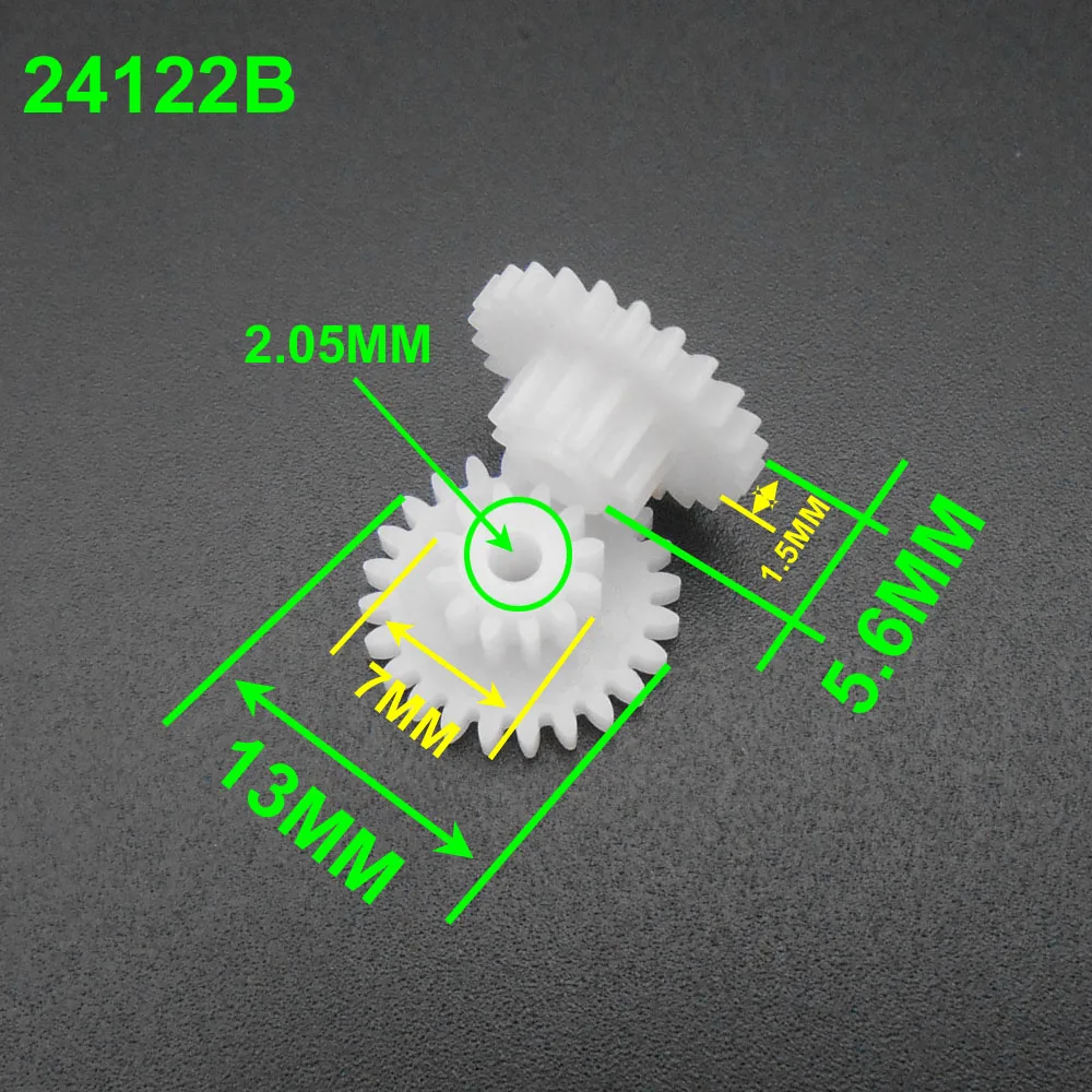 

1000Pcs 0.5 Modulus 0.5M Double Gear Reduction Bilayer Gears 24 Teeth + 12 Teeth Aperture 2.05mm 2B Loose Fitting 24T 12T 24122B